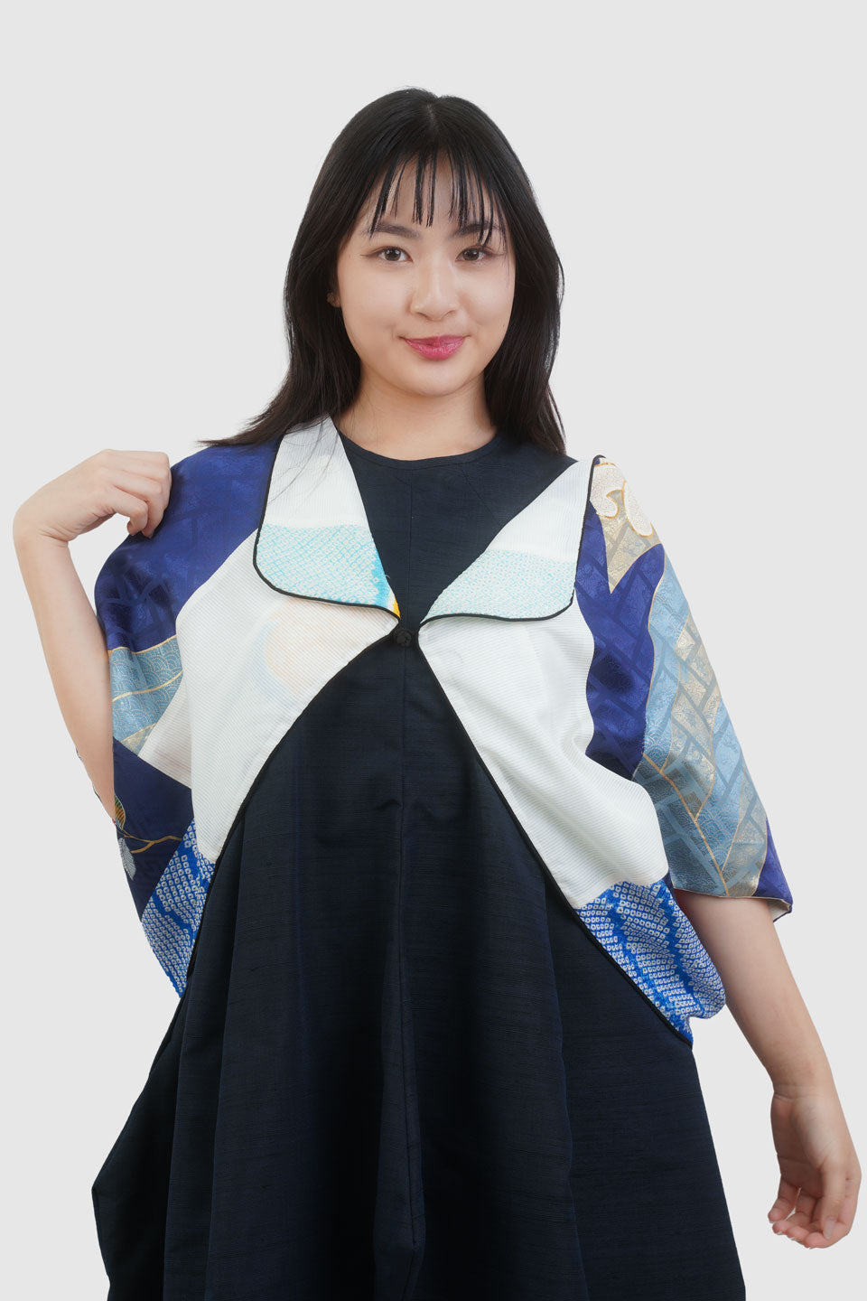 Silk Reversible 4-Way Bolero Jacket | Dokujisei