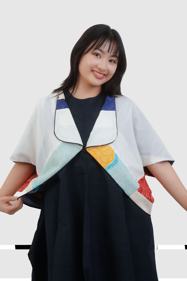 Silk Reversible 4-Way Bolero Jacket | Dokujisei