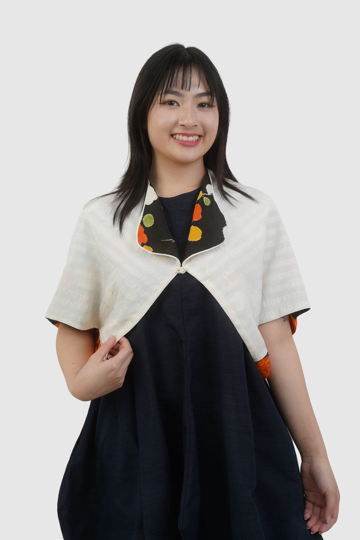 Silk Reversible 4-Way Bolero Jacket | Dokujisei