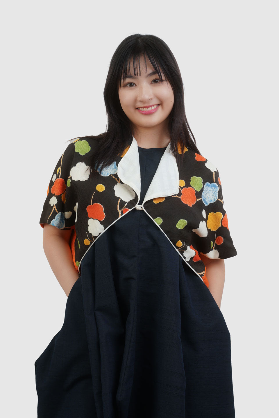 Silk Reversible 4-Way Bolero Jacket | Dokujisei